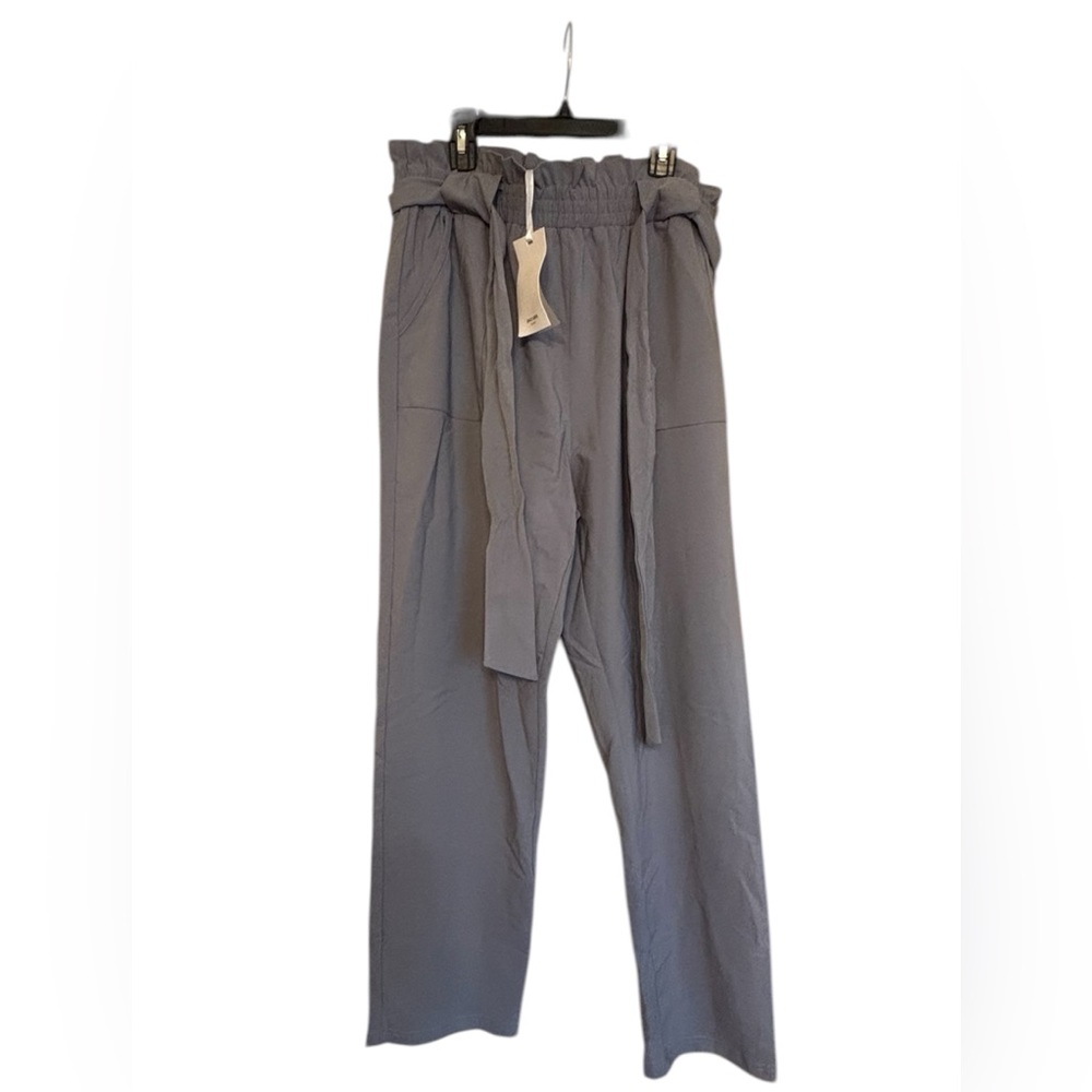 Grace Karin Gray Paperbag Waist Jumpsuit with Tie